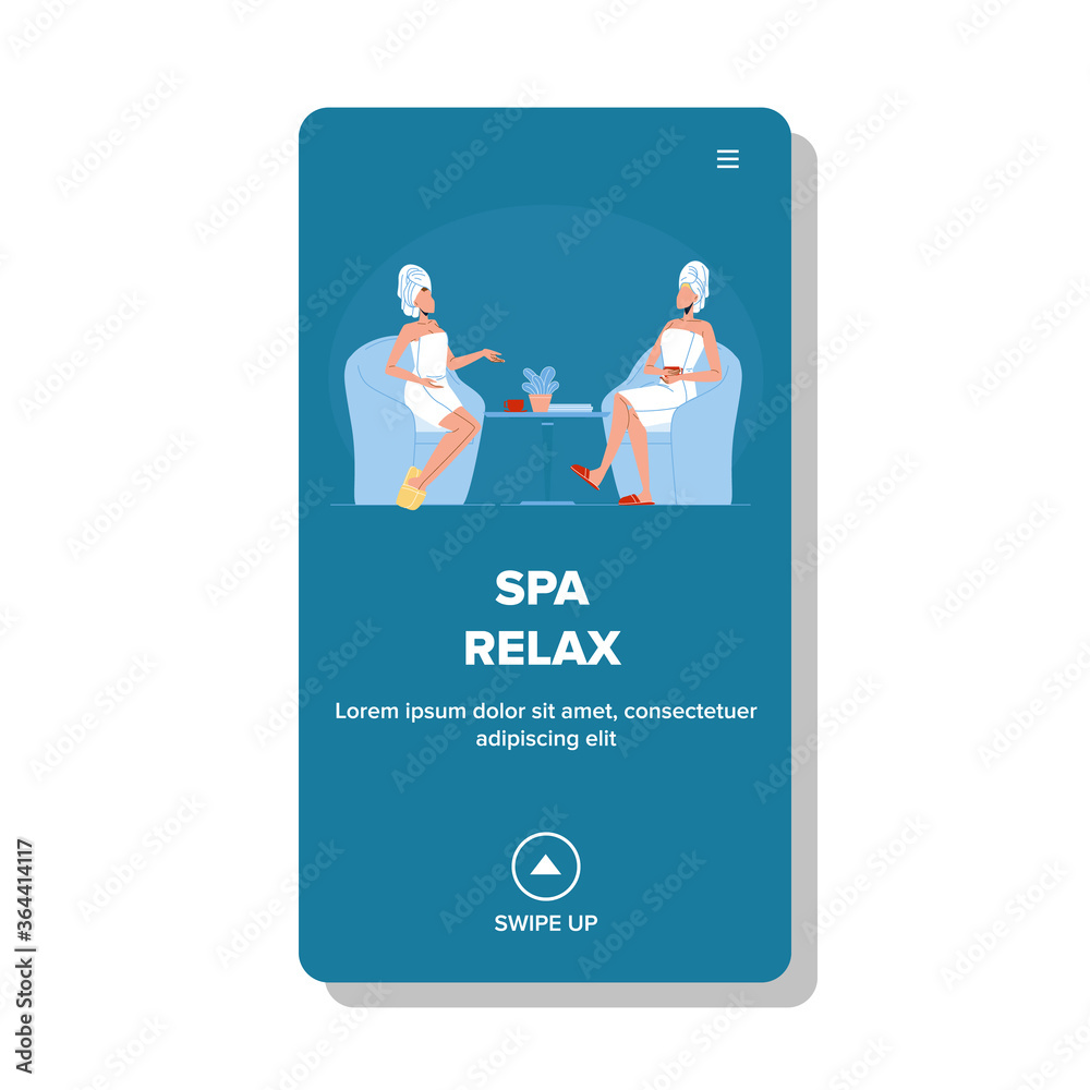 Spa Relax Or Beauty Salon Women Relaxing Vector Spa Relax Or Beauty Salon Women Relaxing Vector