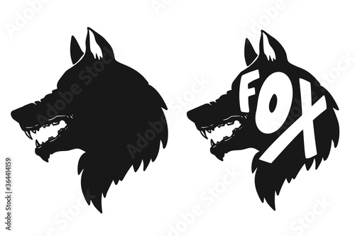 Illustration of silhouette of fox. Design element for poster  card  banner  t shirt. Vector illustration