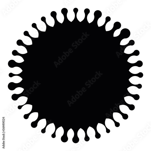 Virus sign. Symbol of coronavirus and COVID-19 desease. Simple flat black vector icon