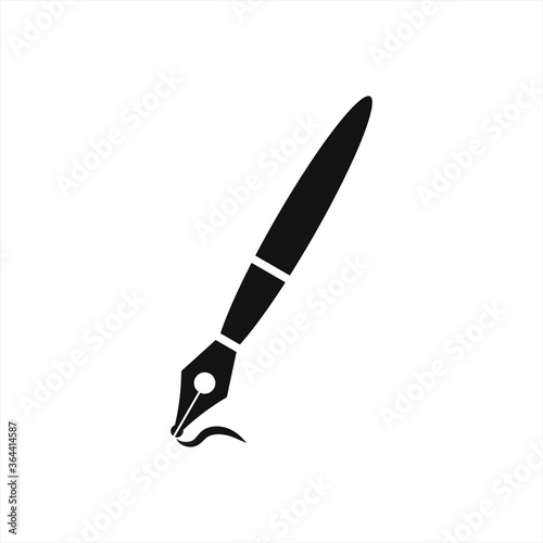 Feather for school icon isolated on white. Business symbol. Vector stock illustration. EPS 10 photo