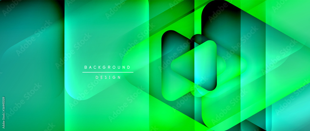 Fototapeta premium Triangle shapes geometric abstract background. 3D shadow effects and fluid gradients. Modern overlapping forms wallpaper for your text message