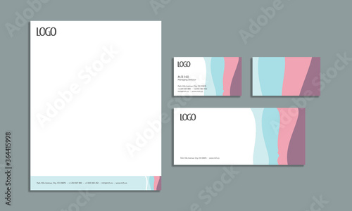 corporate identity template with business card