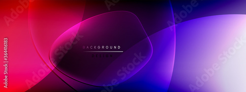 Vector abstract background - liquid bubble shapes on fluid gradient with shadows and light effects. Shiny design template for text