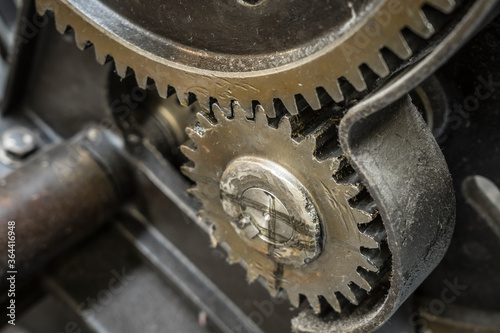 gearwheels on a historic machine