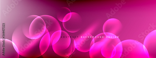 Vector abstract background liquid bubble circles on fluid gradient with shadows and light effects. Shiny design templates for text