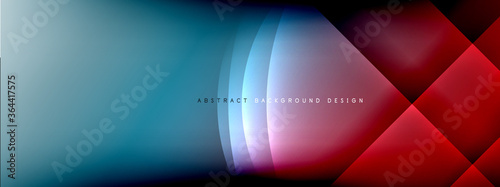 Vector abstract background - circle and cross on fluid gradient with shadows and light effects. Techno or business shiny design templates for text