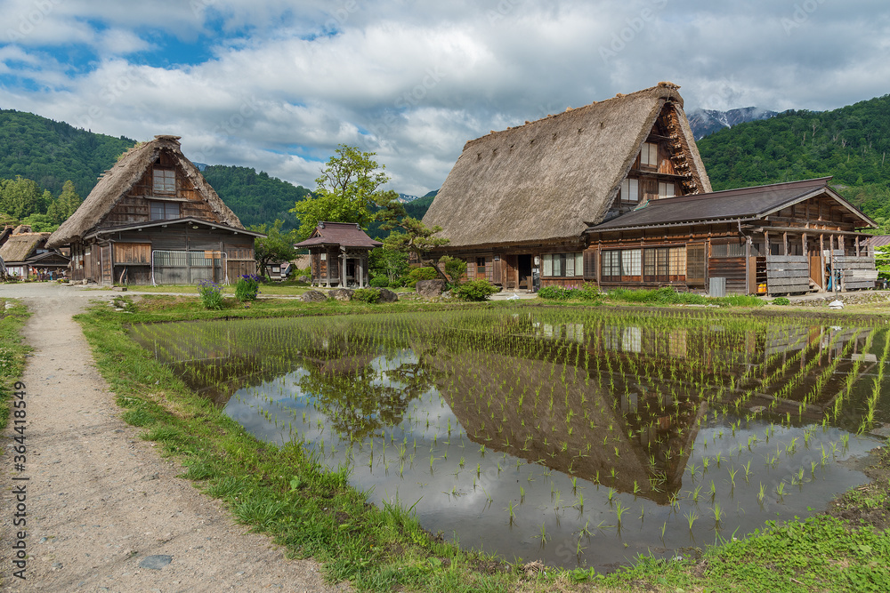 Historic Village of Shirakawa-go in Japan in Springtime Historic Village of Shirakawa-go in Japan in Springtime