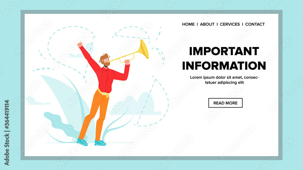 Important Information Trumpeter Trumpet Vector Illustration Important Information Trumpeter Trumpet Vector Illustration