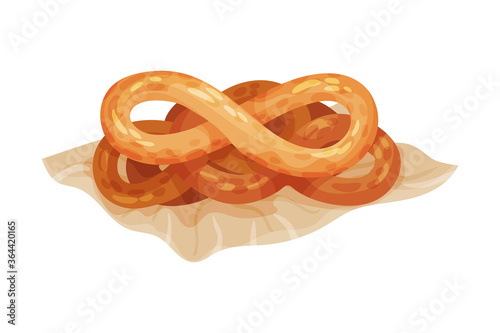 Sweet Fried Pastry as Cuban Dessert Vector Illustration