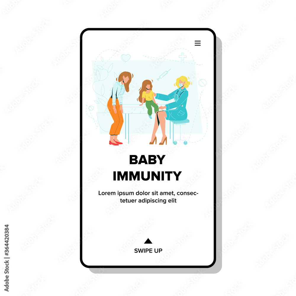 Baby Immunity Examining Doctor In Clinic Vector