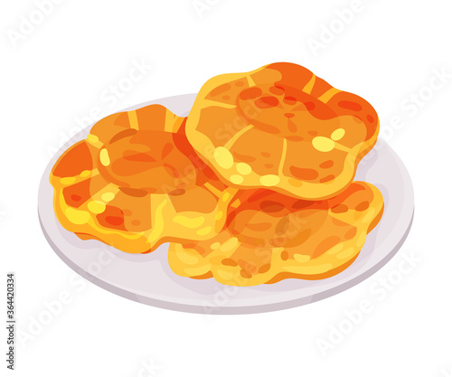 Salty Fried Plantain as Cuban Snack Vector Illustration