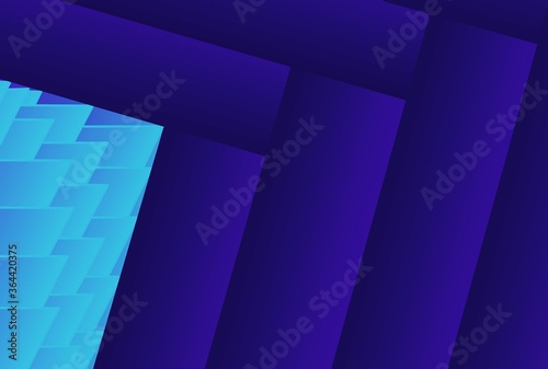 abstract background with blue squares. Abstract 3d background with overlap blue layers. 3d illustration blue triangle with paper layer gradient color for copy space background.