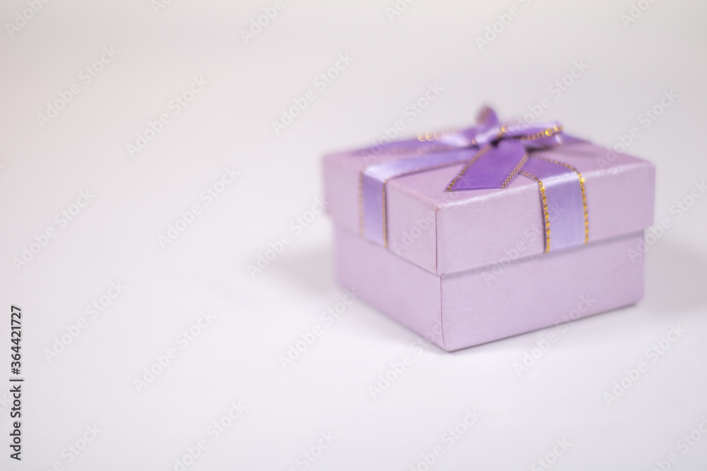 Fototapeta premium Multi-colored boxes with gifts on a white background.