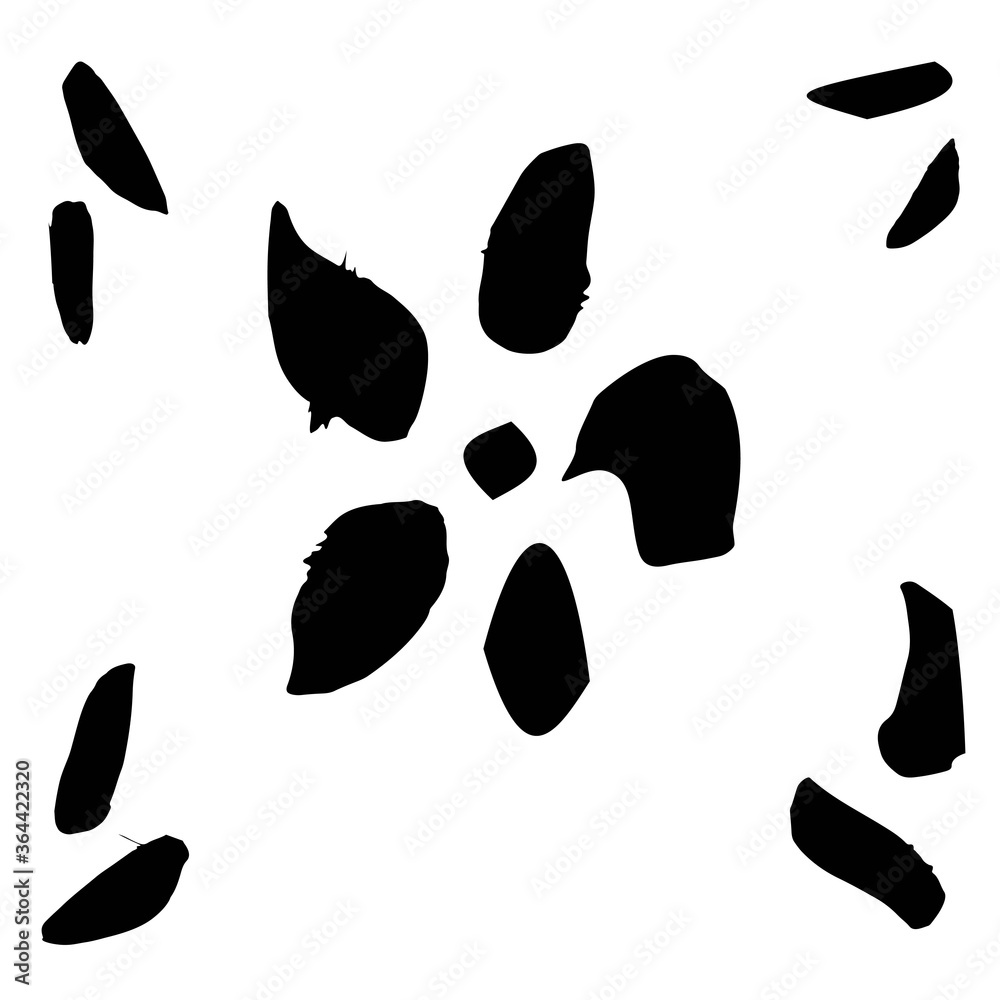 Image of decorative flower brush on white paper Image of decorative flower brush on white paper