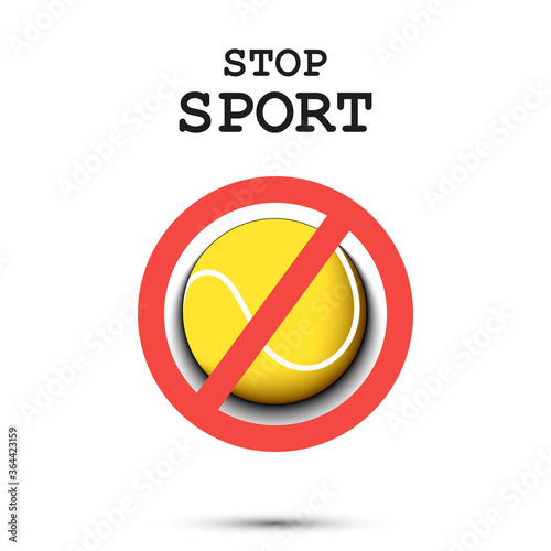 Free Download Sign stop and tennis ball. Stop sport. Cancellation of sports tournaments. Pattern design. Vector illustration - GFXLoad