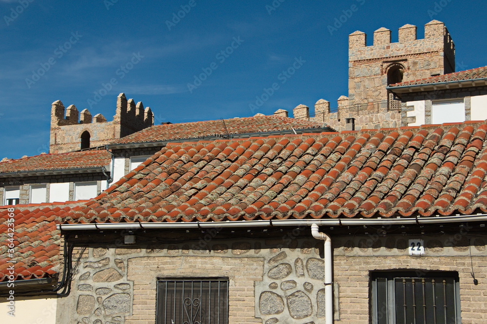 Residential houses in old town of Avila,Castile and Leon,Spain,Europe
