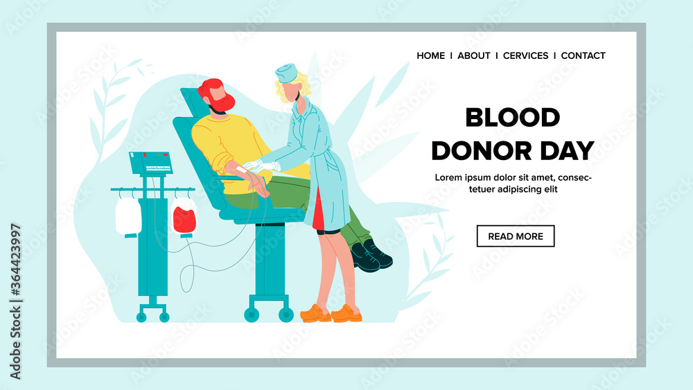 Blood Donor Day Aid In Hospital Cabinet Vector