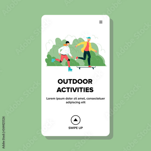 Outdoor Activities On Extreme Transport Vector Illustration