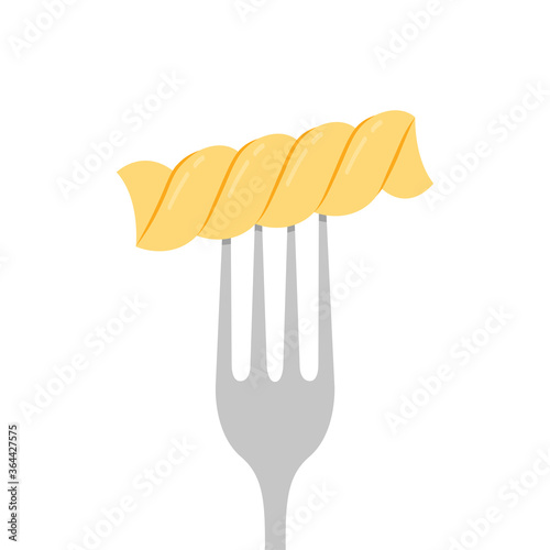 Pasta noodles vector. Pasta noodles on white background. Fork vector.