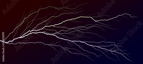 Lightning strike in the night sky.