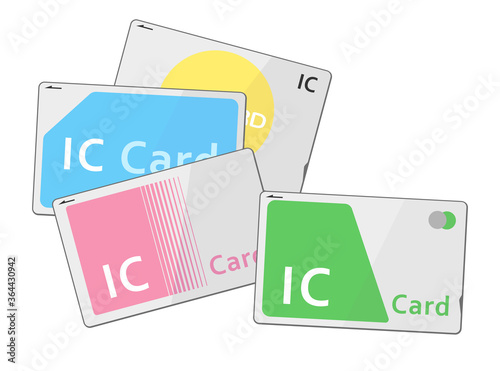 色々な交通系ICカードのイラスト