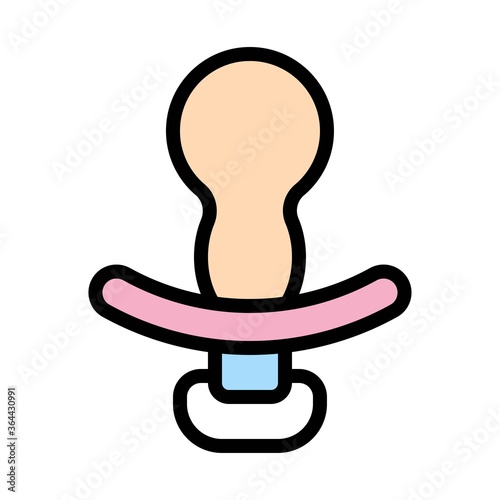 baby shower related nipple or dummy for small kid or children vector with editable stroke,