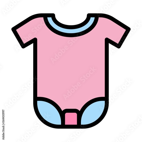 baby shower related small baby dress or cloth wear vector with editable stroke,