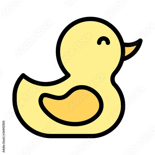 baby shower related cute rubber duck for small baby playing vector with editable stroke,