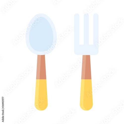 baby shower related fork and spoon for small baby eating food vector in flat style,