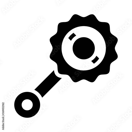 baby shower related hand rattle drum for baby playing in zig zag shape vector in solid design,