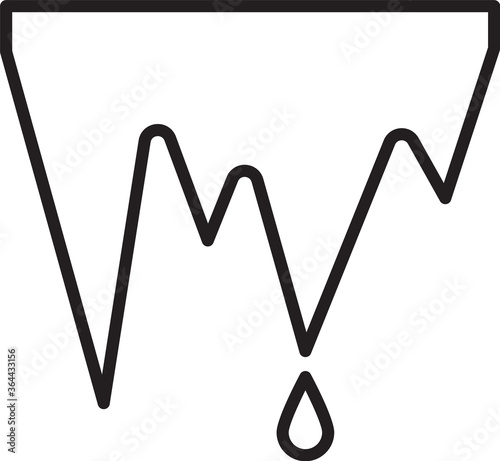 Black line Icicle icon isolated on white background. Stalactite, ice spikes. Winter weather, snow crystals. Vector Illustration.