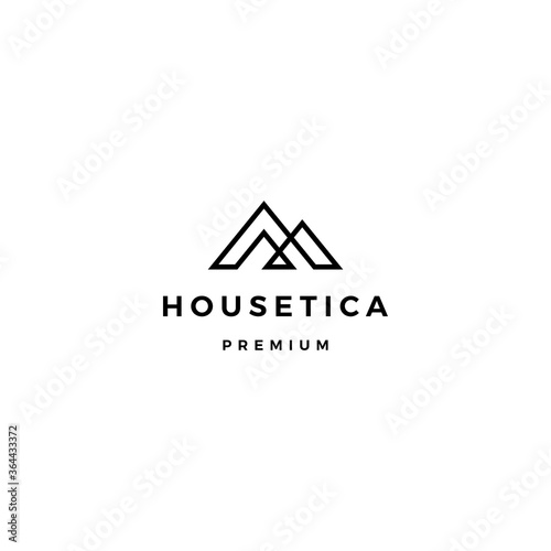 house home mortgage roof architect logo vector icon illustration