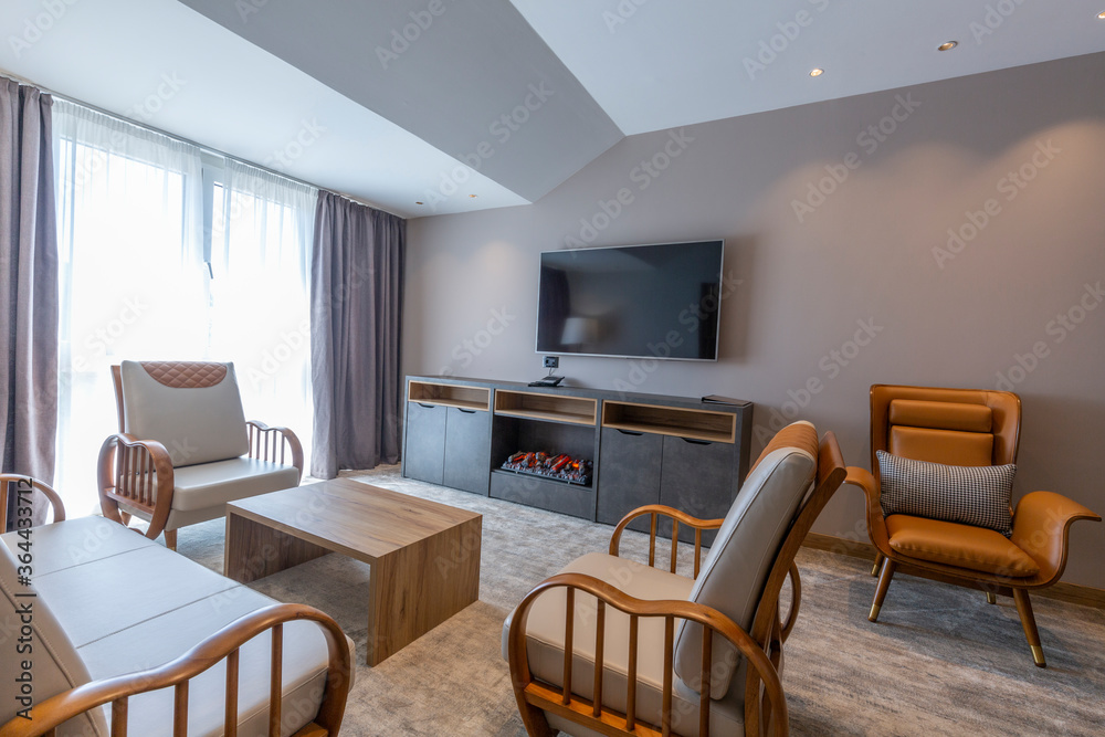 Fototapeta premium Interior of a luxury hotel apartment living room