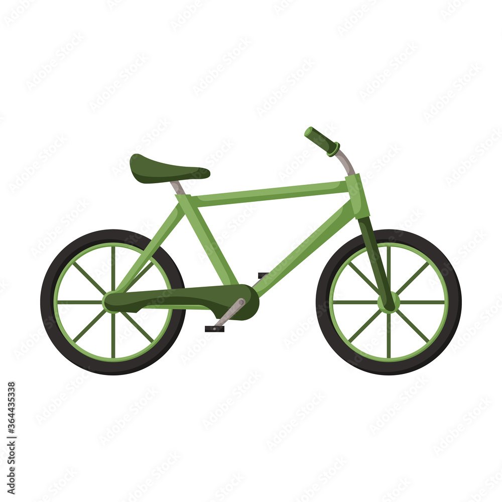 Child bicycle isolated cartoon icon. Vector illustration children bike on white background. Vector cartoon icon child bicycle.