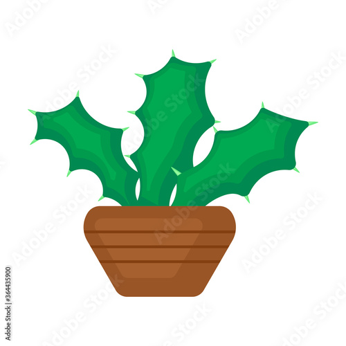 Houseplant cacti vector cartoon icon. Vector illustration cactus on white background. Isolated cartoon illustration icon houseplant cacti.