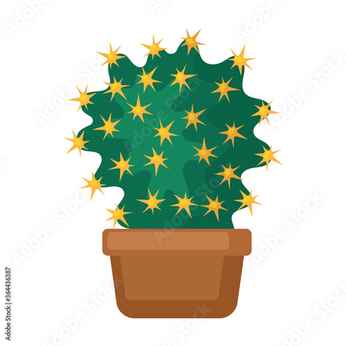 Houseplant cacti vector cartoon icon. Vector illustration cactus on white background. Isolated cartoon illustration icon houseplant cacti.