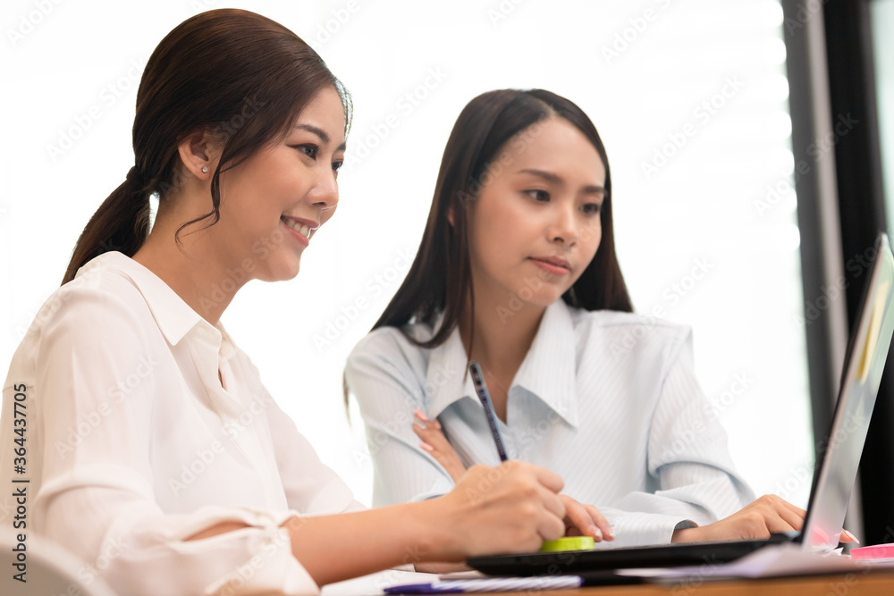 Asian business man and women meeting and talk about job in office. Asian business man and women meeting and talk about job in office.