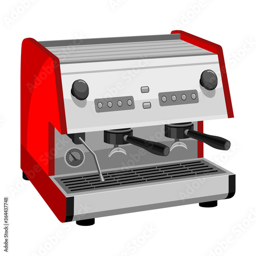 Coffee machine vector cartoon icon.Isolated illustration cartoon icon maker espresso. Vector illustration coffee machine on white background.