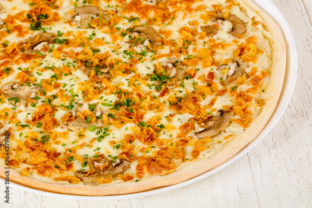 Pizza with mushrooms