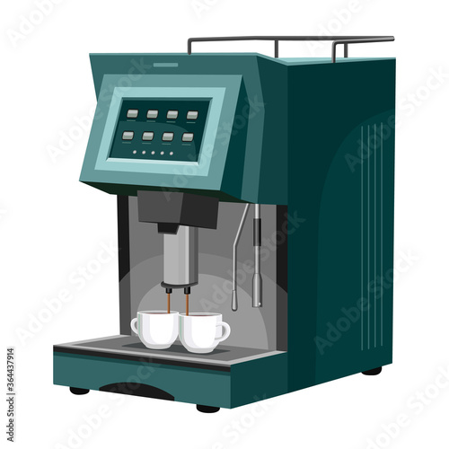 Coffee machine vector cartoon  illustration cartoon icon maker  espresso. Vector illustration coffee machine on white background. Stock  Vector | Adobe Stock