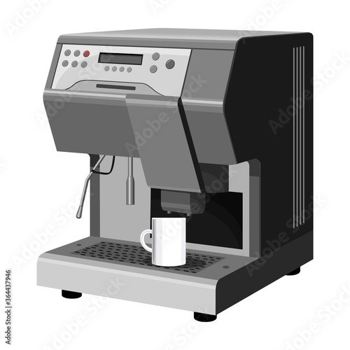 Coffee machine vector cartoon icon.Isolated illustration cartoon icon maker espresso. Vector illustration coffee machine on white background.