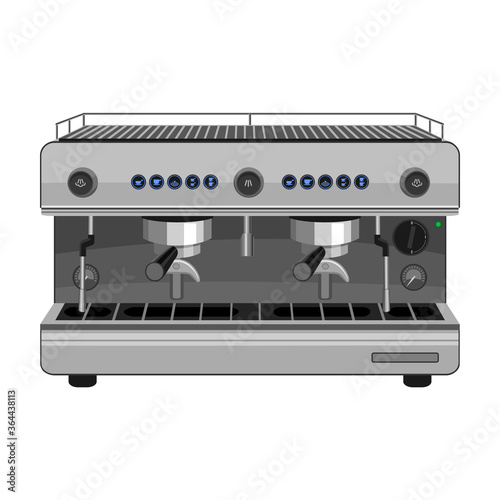 Coffee machine vector cartoon icon.Isolated illustration cartoon icon maker espresso. Vector illustration coffee machine on white background.