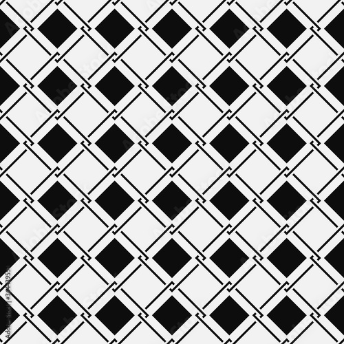 Seamless abstract geometric pattern of tile. With elements of weave and rhombuses.