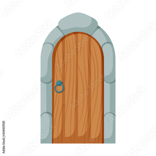 Medieval door vector cartoon icon. Vector illustration castle doors on white background. Isolated cartoon illustration icon medieval door.