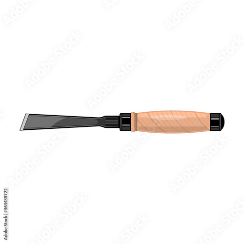 Chisel vector cartoon icon. Vector illustration carving tool on white background. Isolated cartoon illustration icon chisel.