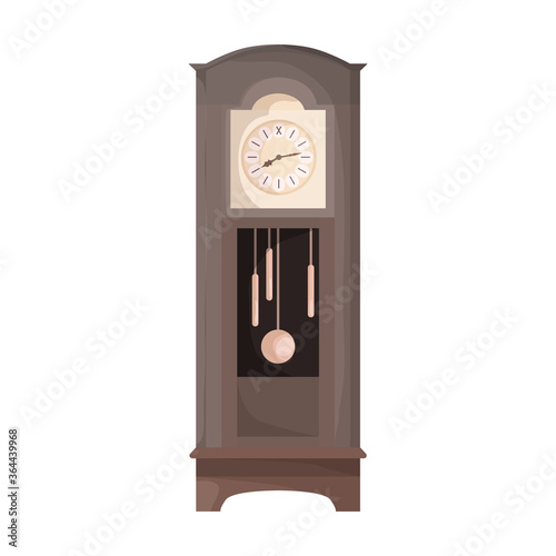 Antique clock isolated cartoon icon. Vector illustration old watch on white background. Vector cartoon illustration icon antique clock.