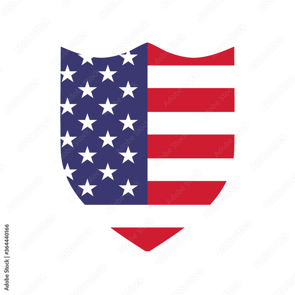 Shield with usa American flag icon