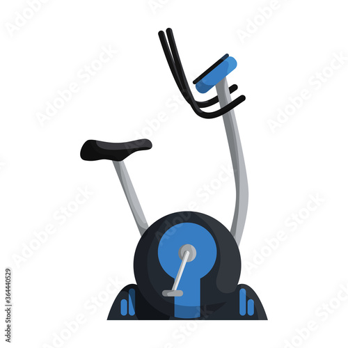 Exercise bike vector cartoon icon. Isolated cartoon illustration icon fitness bicycle.Vector illustration exercise bike on white background.