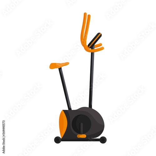 Exercise bike vector cartoon icon. Isolated cartoon illustration icon fitness bicycle.Vector illustration exercise bike on white background.