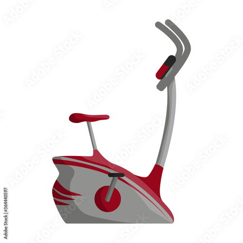 Exercise bike vector cartoon icon. Isolated cartoon illustration icon fitness bicycle.Vector illustration exercise bike on white background.